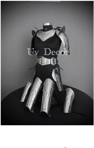 Medieval Knight Full Body Armor Set for Men – 10-Piece Silver Steel Costume Armor Suit with Shoulder, Arm, Leg & Chest Plates – Ideal for LARP, Cosplay, Halloween & Stage Performances in Saudi Arabia