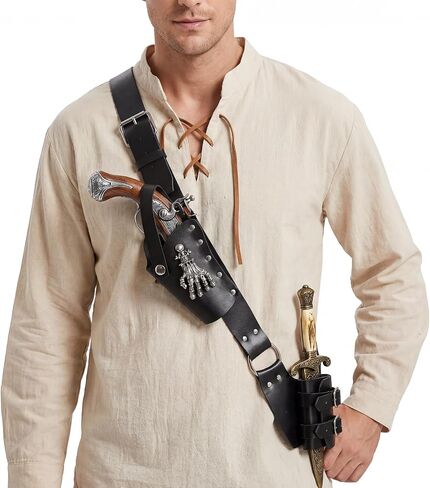 Pirate Weapon Carry Belt Sword Frog Dagger Holster Pistol Holder Medival Renaissance Costume Props Accessories Cosplay in Saudi Arabia