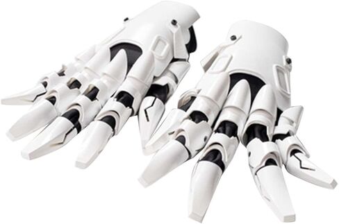 Punk Hand Armor Gloves, Sci-Fi Mechanical Claw Gloves for Cosplay, Role Play, Halloween, White, Medium in Saudi Arabia