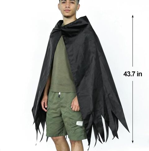 3 PCS Knight Mask with Prop Sword and Black Cloak Halloween Costume Cosplay Outfit Set for Adults, Costume Accessory for Party Dress Up in Saudi Arabia