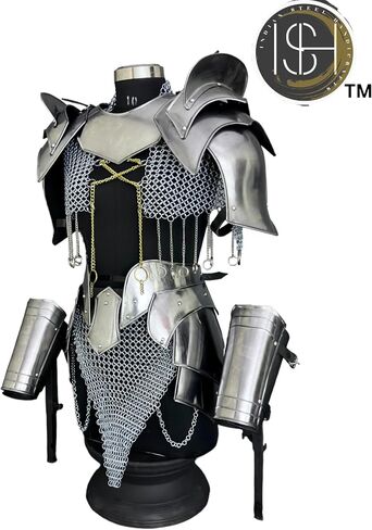 Medieval Cuirass Armor, Shoulder armor, Belt armor, Bracer armor, Chainmail Armor, Cosplay Armor, LARP Armor, Fantasy Gift for Women. in Saudi Arabia