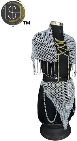 Medieval Cuirass Armor, Shoulder armor, Belt armor, Bracer armor, Chainmail Armor, Cosplay Armor, LARP Armor, Fantasy Gift for Women. in Saudi Arabia