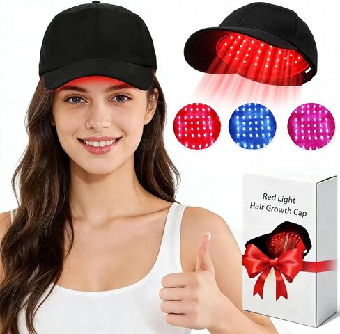 Laser Hair Growth Cap, FDA Cleared 650nm LLLT Red Light Therapy – Alternative for Targeted Hairline & Thinning Crown, Scalp Care Device, Rechargeable for Men & Women - Black in Saudi Arabia