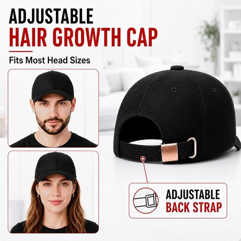 Laser Hair Growth Cap, FDA Cleared 650nm LLLT Red Light Therapy – Alternative for Targeted Hairline & Thinning Crown, Scalp Care Device, Rechargeable for Men & Women - Black in Saudi Arabia
