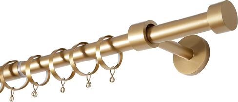 TWOPAGES Adjustable Curtain Rods for Windows 32 to 76 Inch, Wall Mounted Heavy Duty 1 Inch Gold Curtain Rod with Rings, Carbon Steel Curtain Rod Set in Saudi Arabia