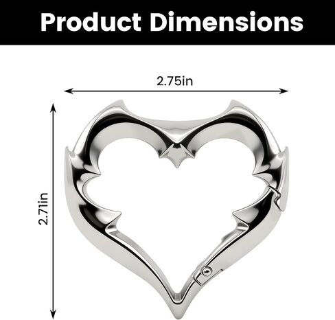 Gothic-style Carabiner Keychain, Devil Heart Keychain, Y2K Heart-shaped Carabiner, Fashion Belt Buckle, Clip-on Keychain Suitable For Keys, Car Keys, Bags, And Outdoor Gear （ 2.75 Inches ） in Saudi Arabia