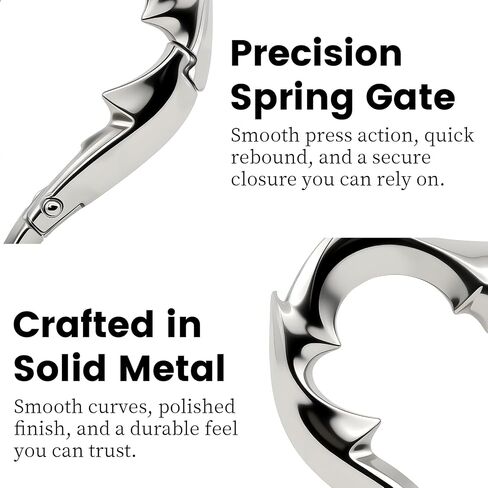 Gothic-style Carabiner Keychain, Devil Heart Keychain, Y2K Heart-shaped Carabiner, Fashion Belt Buckle, Clip-on Keychain Suitable For Keys, Car Keys, Bags, And Outdoor Gear （ 2.75 Inches ） in Saudi Arabia