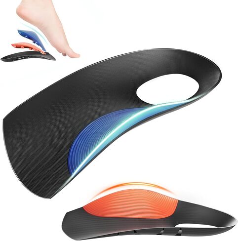 3/4 Removable High Arch Support Shoe Inserts, Orthopedic Insoles for Plantar Fasciitis Relief, Standing All Day Pain Relief, Knee Pain, Over-Pronation, Shoe Insoles for Men & Women - M(Men's 6.5-7.5) in Saudi Arabia