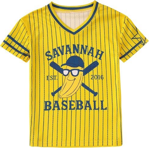 CM C&M WODRO Toddler Kid Baseball Jersey Shirt Boy Girl Funny Banana T-Shirt V Neck Baseball Team Graphic Tee Game Day Tops in Kuwait