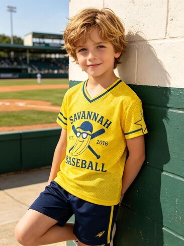 CM C&M WODRO Toddler Kid Baseball Jersey Shirt Boy Girl Funny Banana T-Shirt V Neck Baseball Team Graphic Tee Game Day Tops in Kuwait