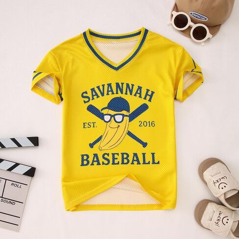 CM C&M WODRO Toddler Kid Baseball Jersey Shirt Boy Girl Funny Banana T-Shirt V Neck Baseball Team Graphic Tee Game Day Tops in Kuwait