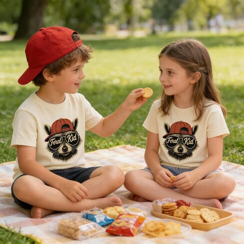 Todder Feral Shirt Kids Boys Girls Poppin Tees Kid Robot Vacuum Funny Raccoon Graphic Tee Tops 2-7 Years in Saudi Arabia