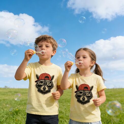 Todder Feral Shirt Kids Boys Girls Poppin Tees Kid Robot Vacuum Funny Raccoon Graphic Tee Tops 2-7 Years in Saudi Arabia