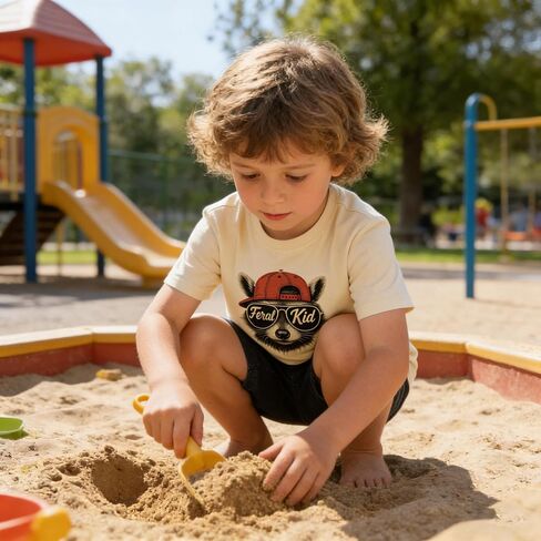 Todder Feral Shirt Kids Boys Girls Poppin Tees Kid Robot Vacuum Funny Raccoon Graphic Tee Tops 2-7 Years in Saudi Arabia