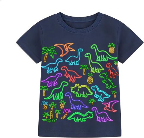Boys Cotton Tee Shirt Toddler Kids Boys Graphic Short Sleeve Clothes Tops 2-8 Years in Saudi Arabia