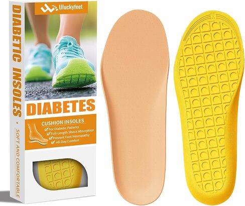 Diabetic Insoles for Men & Women-Soft Therapeutic Insoles,Suitable for Foot Cushioning, Reducing Friction, and All-Day Comfort Best Shoe Inserts for Neuropathy，Comfort Memory Foam Insole-L in Saudi Arabia