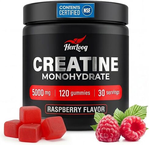 Creatine Monohydrate Gummies for Women & Men, 5000mg per Serving - Sugar Free Vegan Pre-Workout Gummies for Muscle Strength & Recovery, 120 Count, Watermelon Flavor in Kuwait