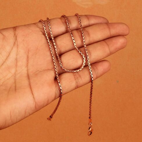 قلادة سلسلة من النحاس المؤكسد بنسبة 100% من النحاس النقي سلسلة قمح سلسلة مجوهرات صلبة هدية للجنسين in Kuwait