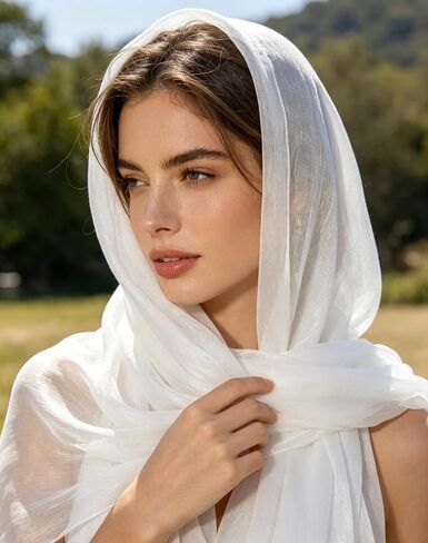 شالات وأغطية Mealah لفساتين السهرة النسائية - شال أورجانزا ناعم وخفيف الوزن لحفلات الزفاف الرسمية (78.8 بوصة × 27.6 بوصة) in Kuwait