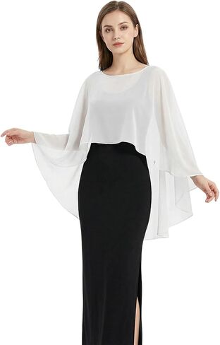 chiffon cape For Women - Elegant shawls for evening dresses Wedding Bridal Cover Up - Lightweight sheer shawl in Saudi Arabia