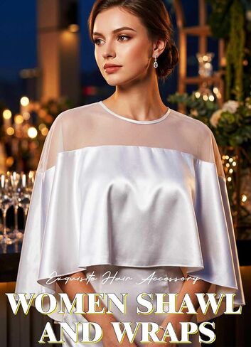 Women's Shawl and Wraps for Evening Dresses White Cape in Saudi Arabia