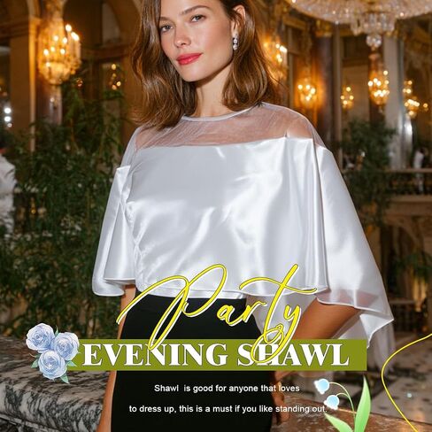 Women's Shawl and Wraps for Evening Dresses White Cape in Saudi Arabia