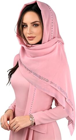 Choyaxo الحجاب وشاح الراين وشاح شيفون شال شفاف لفساتين السهرة شال أنيق يلتف لحفل الزفاف الزفاف in Kuwait