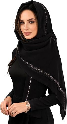 Choyaxo الحجاب وشاح الراين وشاح شيفون شال شفاف لفساتين السهرة شال أنيق يلتف لحفل الزفاف الزفاف in Kuwait