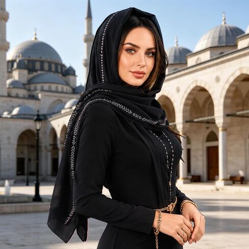 Choyaxo الحجاب وشاح الراين وشاح شيفون شال شفاف لفساتين السهرة شال أنيق يلتف لحفل الزفاف الزفاف in Kuwait