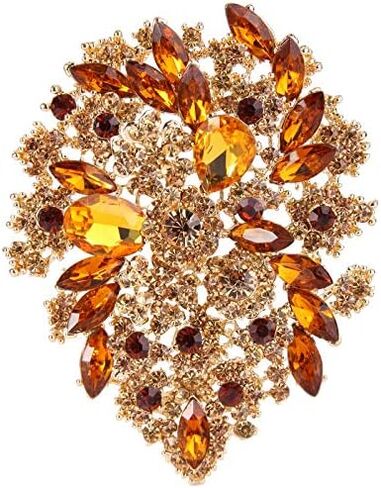 Lucky zx Elegant and luxurious black crystal flower brooch - retro style, suitable for daily wear and wedding party accessories in Saudi Arabia