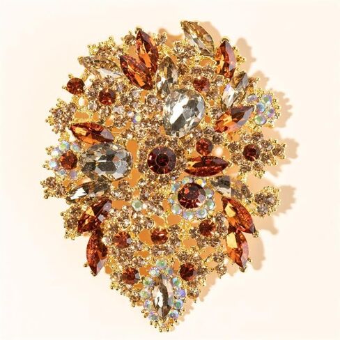 Lucky zx Elegant and luxurious black crystal flower brooch - retro style, suitable for daily wear and wedding party accessories in Saudi Arabia
