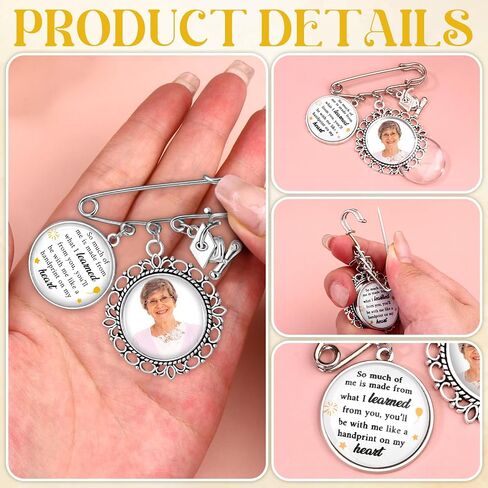 8 Sets Graduation Memorial Pin Personalized Graduation Memorial Photo Brooch Pin Tassel Charm Custom Keepsake Pins Tassel Photo Charm Memorial Gifts for College High School Class of 2026 in Saudi Arabia