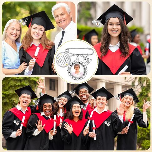 8 Sets Graduation Memorial Pin Personalized Graduation Memorial Photo Brooch Pin Tassel Charm Custom Keepsake Pins Tassel Photo Charm Memorial Gifts for College High School Class of 2026 in Saudi Arabia