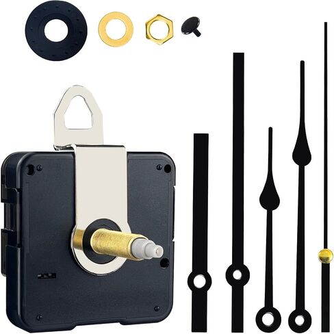 Clock Mechanism Replacement Kit, Quartz Clock Movement Replacement with 2 Pairs Clock Hands, Battery Clock Replacement Mechanism Include Clock Hands DIY Repair Parts(Total Shaft Length 26mm) in Saudi Arabia