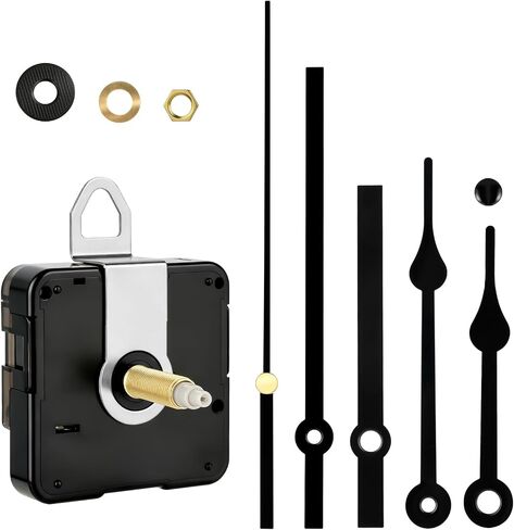 Clock Mechanism Replacement Kit, Quartz Clock Movement Replacement with 2 Pairs Clock Hands, Battery Clock Replacement Mechanism Include Clock Hands DIY Repair Parts(Total Shaft Length 26mm) in Kuwait