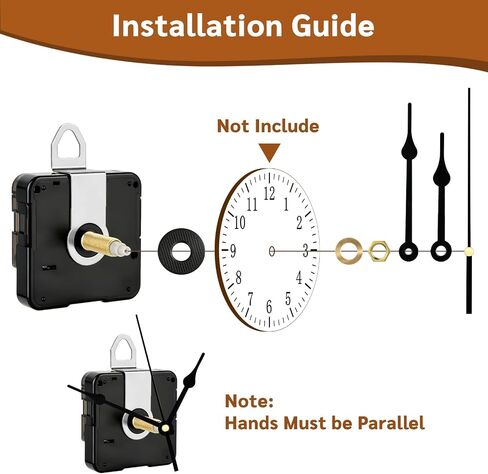 Clock Mechanism Replacement Kit, Quartz Clock Movement Replacement with 2 Pairs Clock Hands, Battery Clock Replacement Mechanism Include Clock Hands DIY Repair Parts(Total Shaft Length 26mm) in Kuwait
