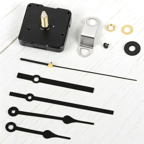 Clock Mechanism Replacement Kit, Quartz Clock Movement Replacement with 2 Pairs Clock Hands, Battery Clock Replacement Mechanism Include Clock Hands DIY Repair Parts(Total Shaft Length 26mm) in Kuwait