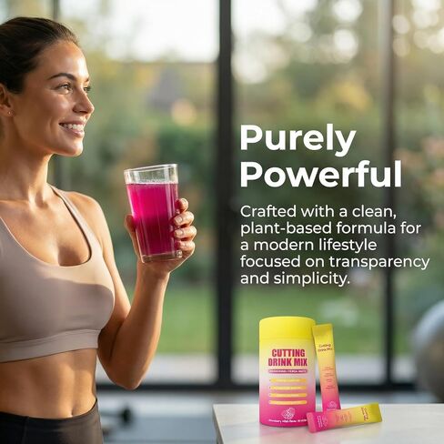 Cutting Drink Mix – Supports Satiety, Energy & Gut Health | Great-Tasting Blend with Berberine, Chromium, Yerba Mate & Magnesium, Strawberry Acai Flavor – 30 Sticks (1) in Saudi Arabia
