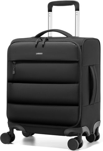 LUGGEX 18x14x8 Underseat Carry On Luggage with Spinner Wheels, UDS Softside Lightweight Suitcase for 2-Day Travel(UX-Pro, Black, 18x14x8) in Saudi Arabia