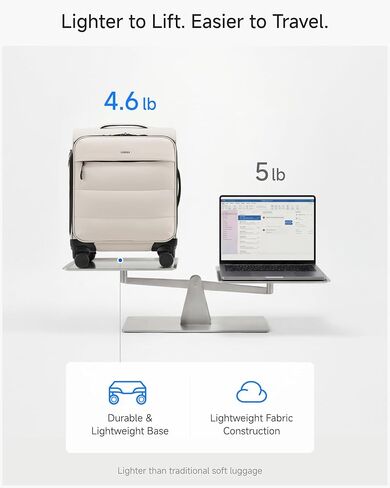 LUGGEX 18x14x8 Underseat Carry On Luggage with Spinner Wheels, UDS Softside Lightweight Suitcase for 2-Day Travel(UX-Pro, Black, 18x14x8) in Saudi Arabia