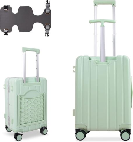 Apelila 20" Ride-On Suitcase with Seat, Double Handle Carry On Luggage with Mesh Pocket & Side Hooks, Hard Shell Spinner Wheels, TSA Lock & Seat Belt in Saudi Arabia