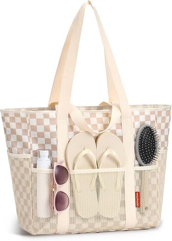 WOOMADA Large Mesh Beach Tote -Tote Bag for Towels & Vacation Essentials in Saudi Arabia