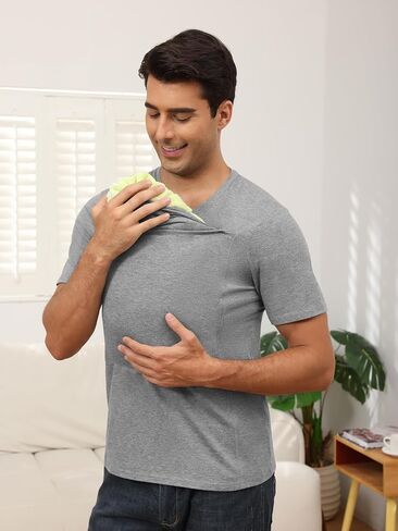 ThusFar Men's Baby Carrier Shirt, Gray, L in Kuwait