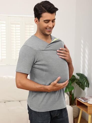 ThusFar Men's Baby Carrier Shirt, Gray, L in Kuwait