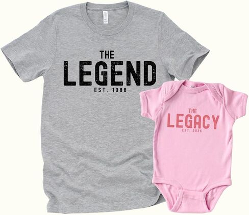 The Legend The Legacy Shirt Father Son Matching Shirts Personalized Daddy and Me Outfit Fathers Day Birthday Gift for New dad Black in Kuwait