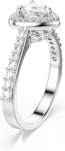 Swarovski Una Angelic motif ring, Mixed cuts, Heart, White, Rhodium plated in Saudi Arabia