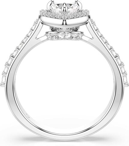 Swarovski Una Angelic motif ring, Mixed cuts, Heart, White, Rhodium plated in Saudi Arabia