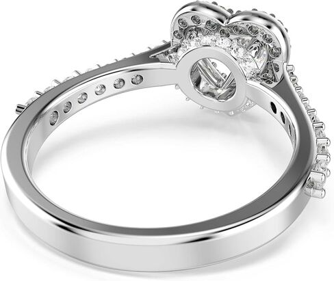 Swarovski Una Angelic motif ring, Mixed cuts, Heart, White, Rhodium plated in Saudi Arabia