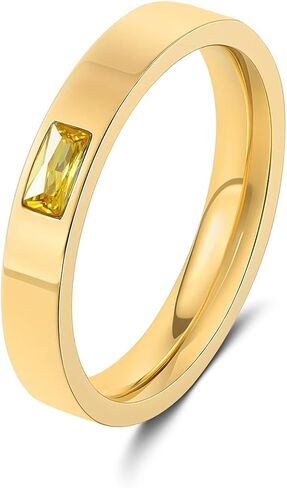 Birthstone Rings for Women 14K Gold Plated Stackable Band Non Tarnish Gold Rings Hypoallergenic Anniversary Mother's Day Christmas Gift for Her in Saudi Arabia
