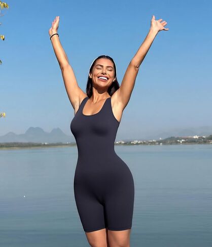 TrainingGirl Halter Neck One Piece Jumpsuits for Women Summer Workout Yoga Gym Casual Cute Sleeveless Bodysuits Tank Top in Saudi Arabia